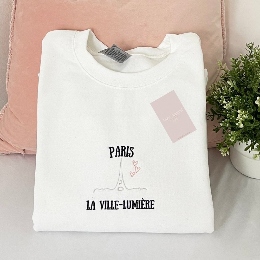 Paris Embroidered Crewneck